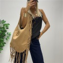 borsa con frange effetto camoscio wild